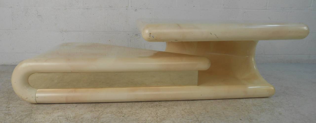 Mid-Century Modern Vintage Two-Tier Coffee Table after Karl Springer