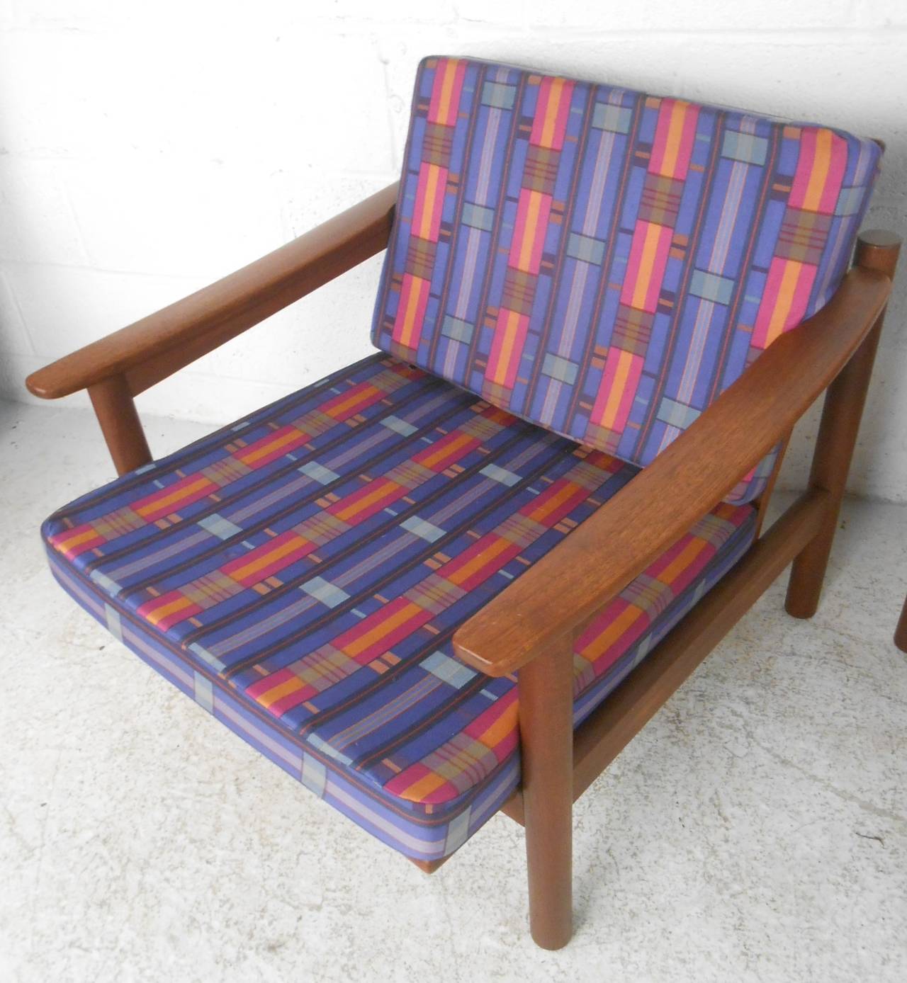Upholstery Pair of Vintage Danish Lounge Chairs For Sale