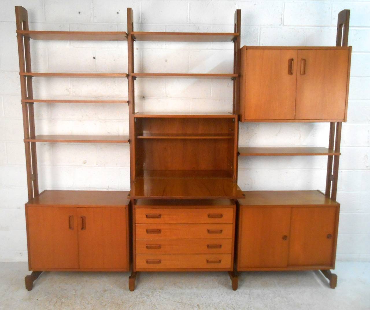 mid century freestanding wall unit