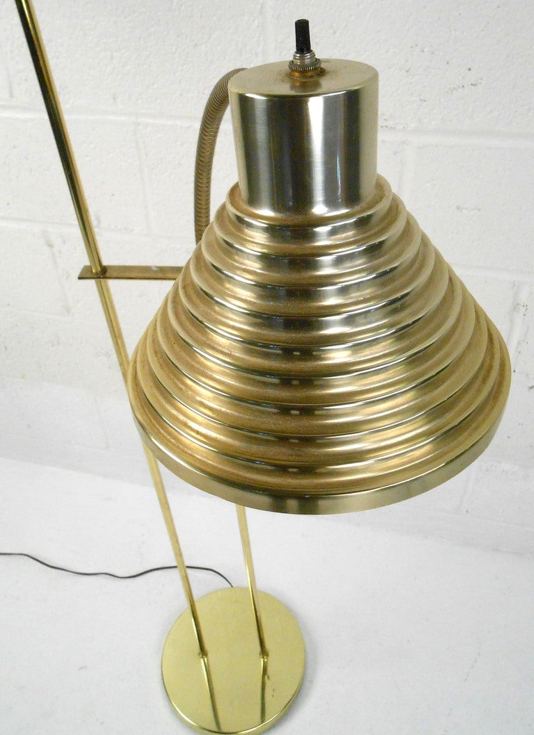 Mid-Century Modern Vintage Brass Floor Lamp