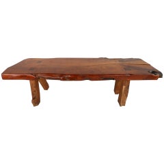 Rustic Wood Slab Coffee Table