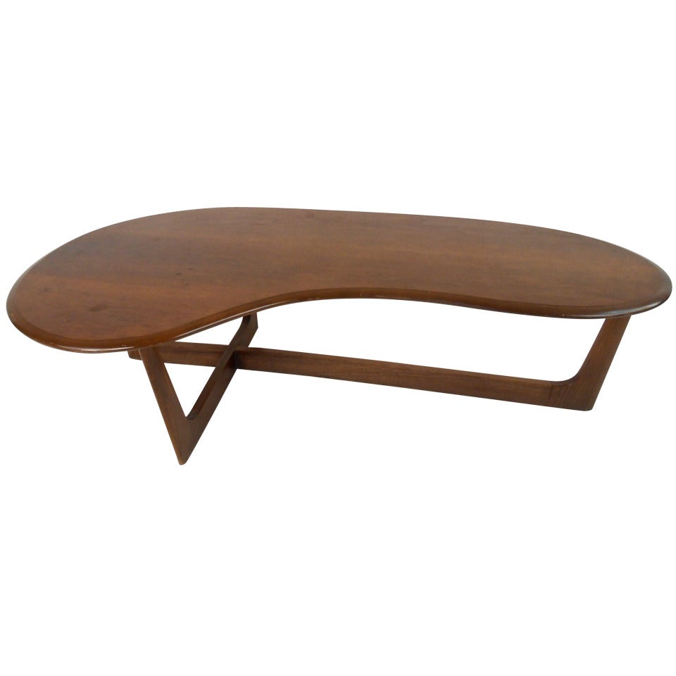 Lane Style Walnut Kidney Coffee Table