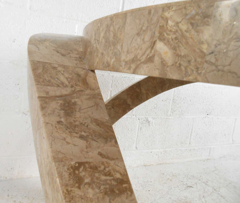 20th Century Maitland Smith Style Tessellated Stone Hurricane Lamp Table