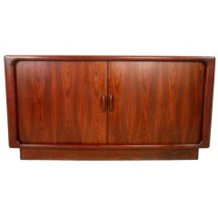 Mid-Century Tambour Rosewood Cabinet