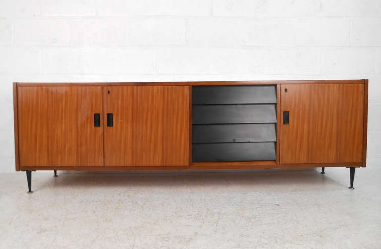Mid-Century Modern Italian Louvered Front Sideboard