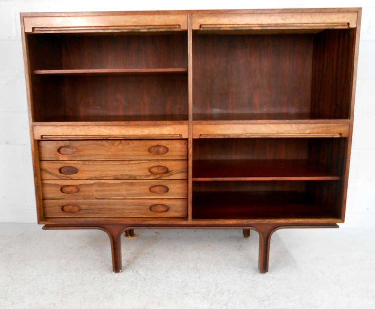 Gianfranco Frattini Tambour Cabinet Style Sideboard In Good Condition In Brooklyn, NY