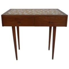 Vintage Tile Top Side Table