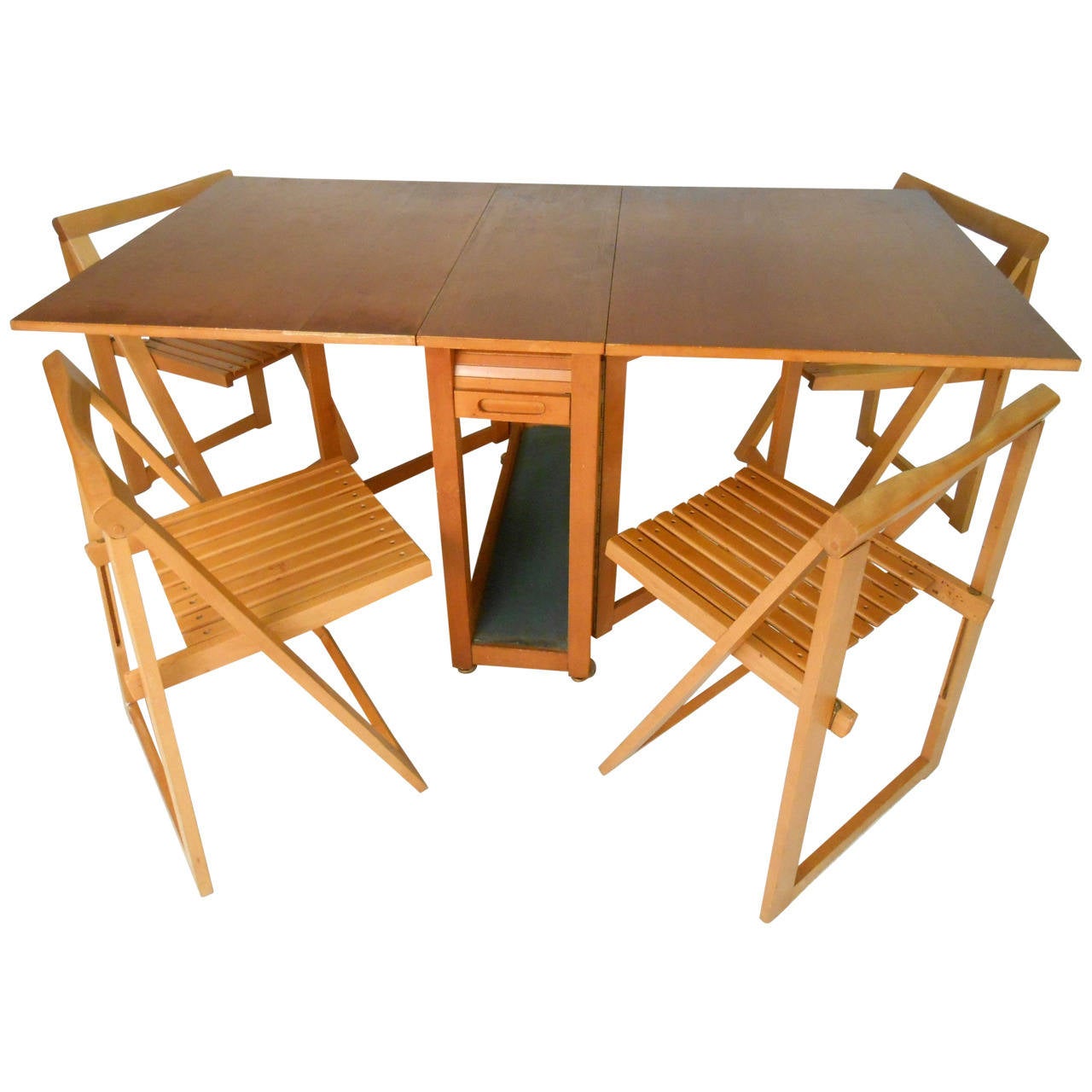 MidCentury Modern Danish Teak Drop Leaf Dining Set at 1stDibs