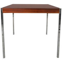 Mid-Century Modern Rosewood and Chrome Knoll Style Table