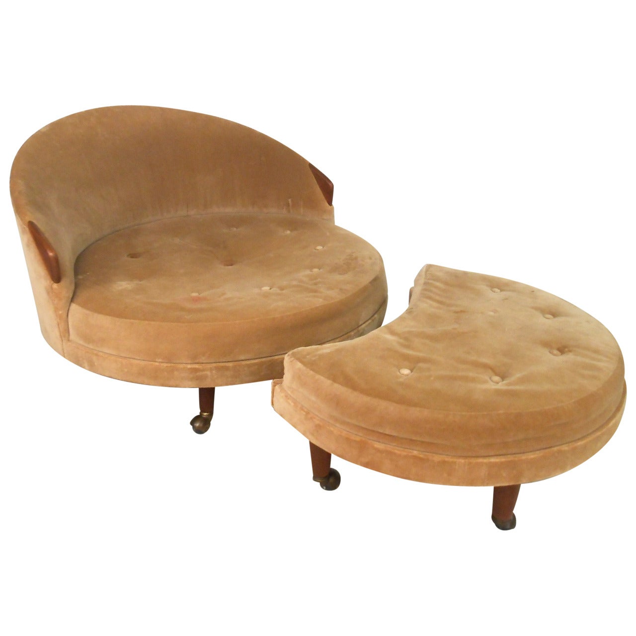 Mid-Century Modern Adrian Pearsall Lounge Chair and Ottoman