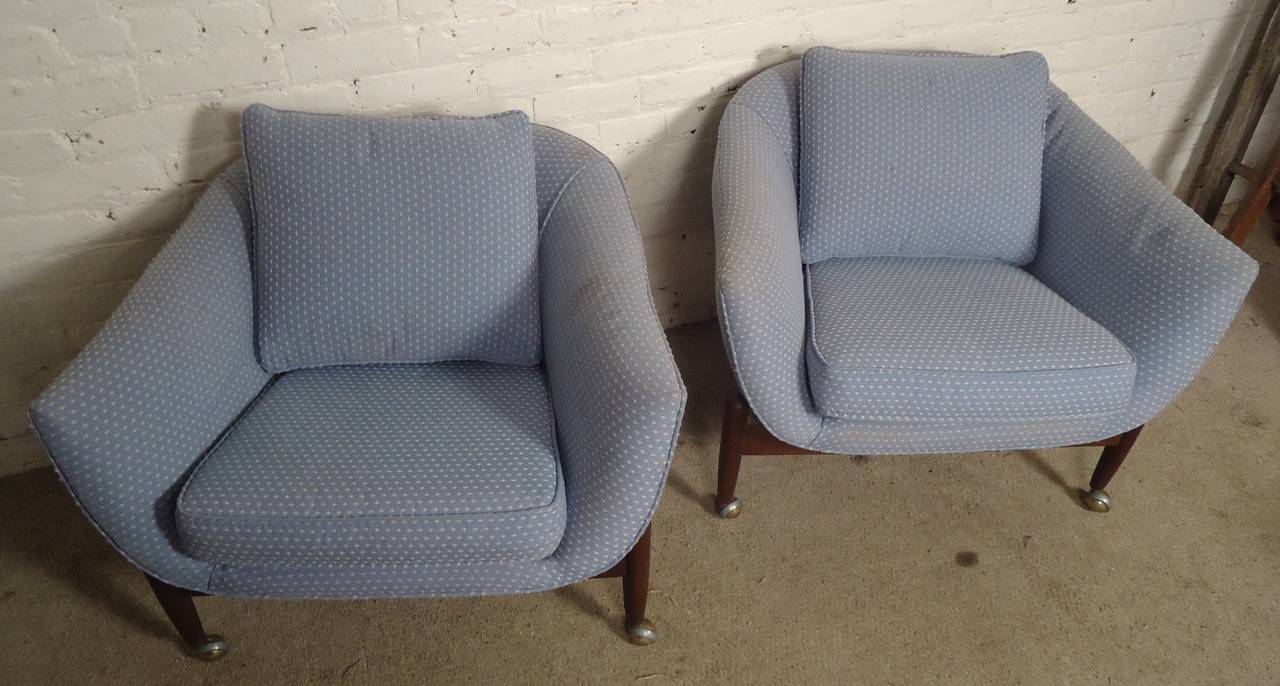 American Pair of Mid-Century Adrian Pearsall Barrel Back Armchairs