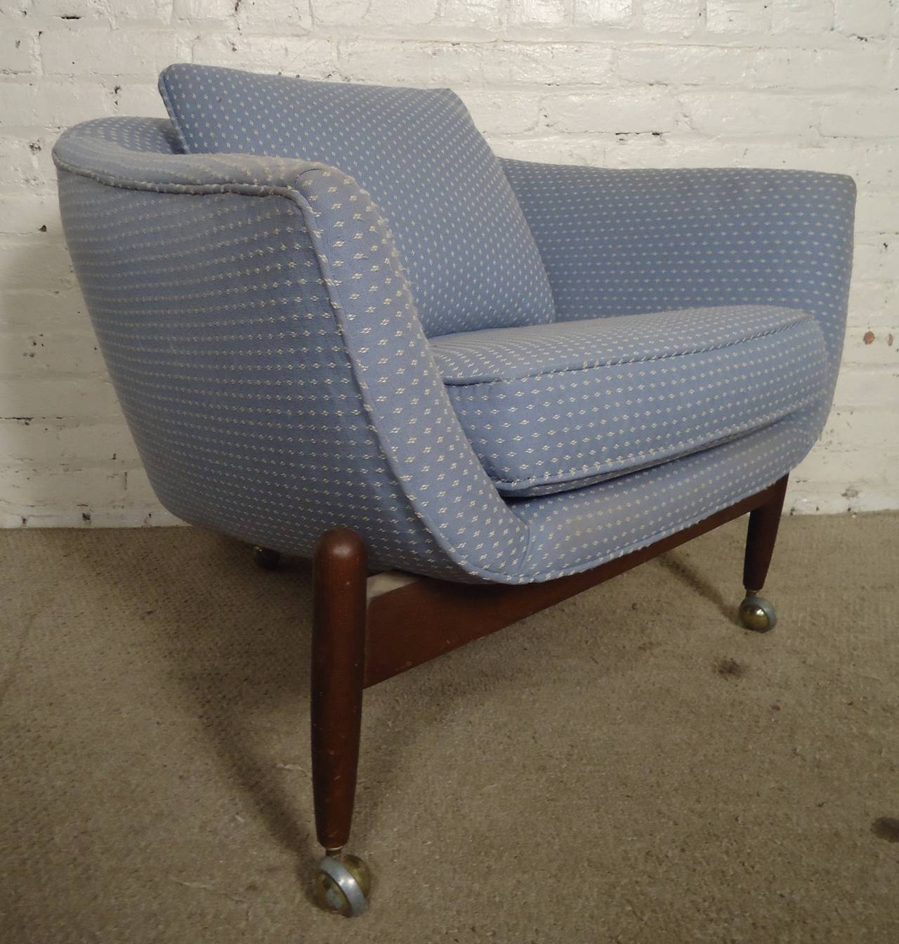 Mid-20th Century Pair of Mid-Century Adrian Pearsall Barrel Back Armchairs