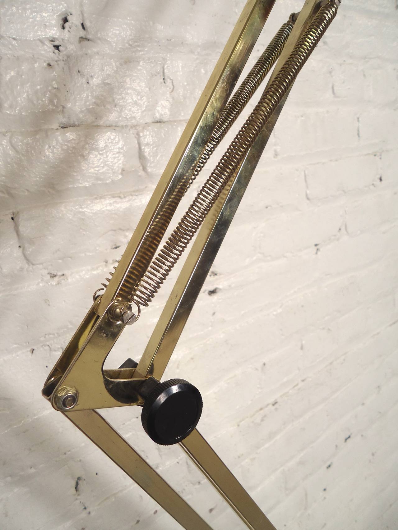 Unusual Mid-Century Brass Floor Lamp 1