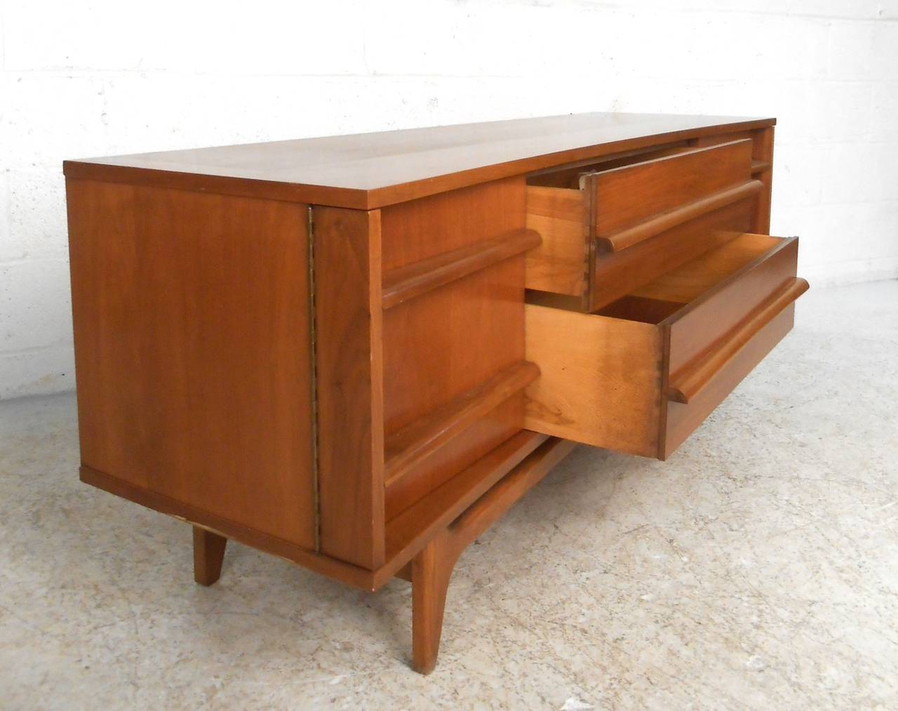 Mid-Century Modern Curved Front Credenza 1