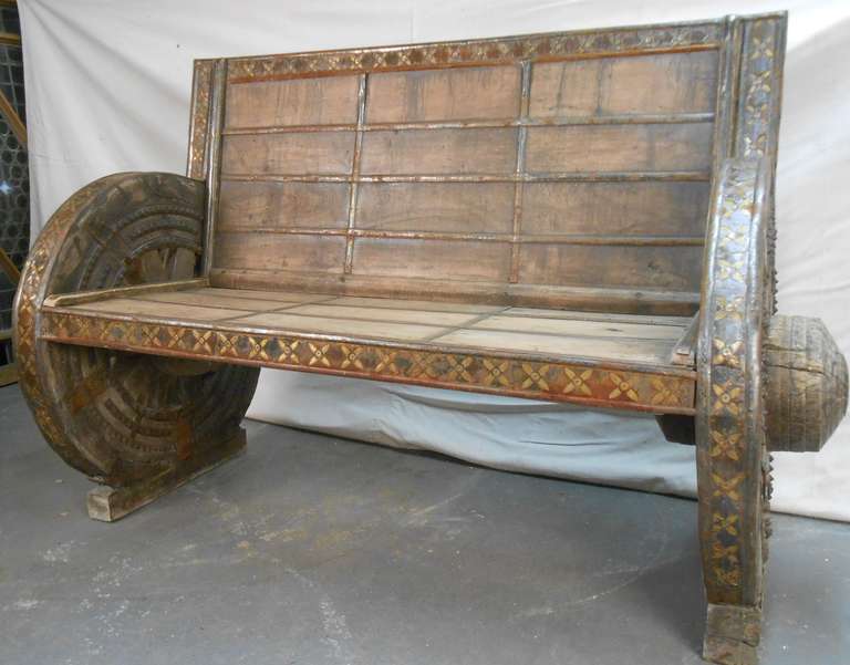 metal wagon wheel bench for sale