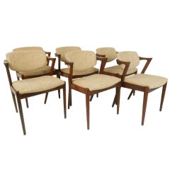 Set of Six Kai Kristiansen Flap Back Chairs