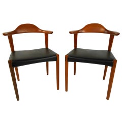 Pair of Danish Teak and Rosewood Wegner Style Sidechairs