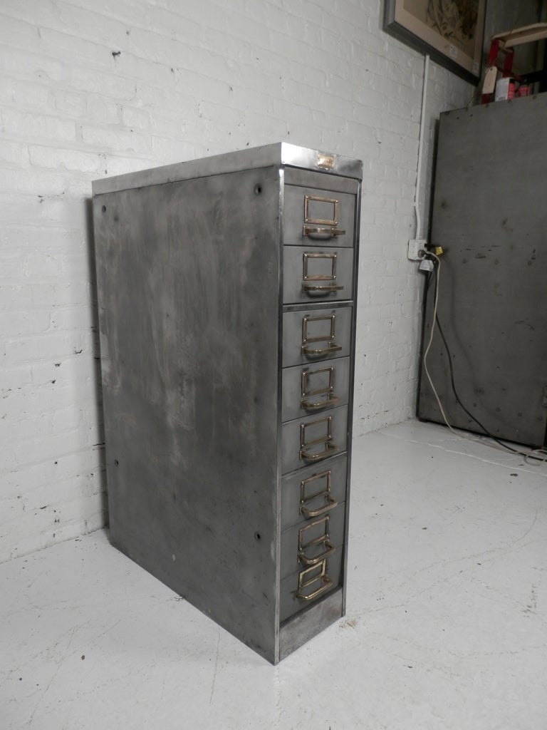 Mid-20th Century Hefty Eight Drawer Metal File Cabinet
