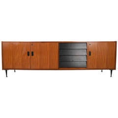 Mid-Century Modern Italian Louvered Front Sideboard