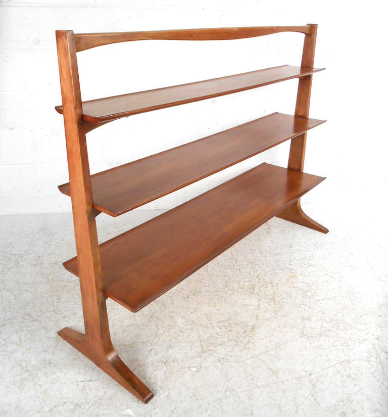 Unique and sturdy newly finished freestanding shelf for books or display. 

Please confirm item location (NY or NJ) with dealer.