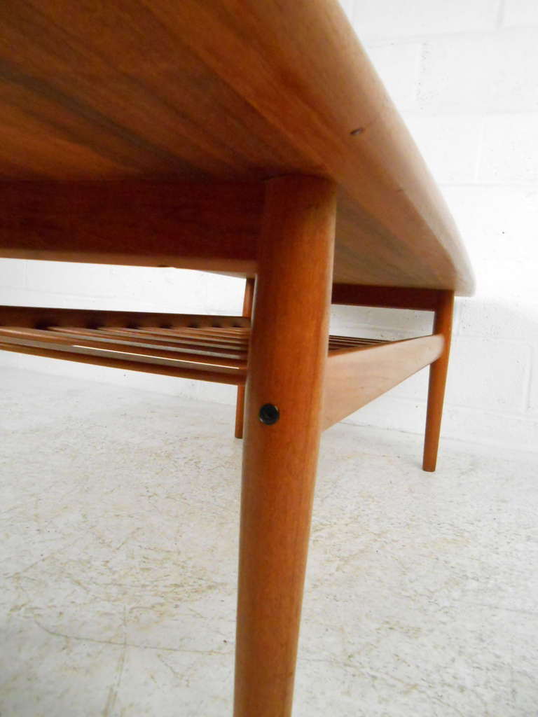 Mid-20th Century Danish Teak Coffee Table with Shelf by Grete Jalk