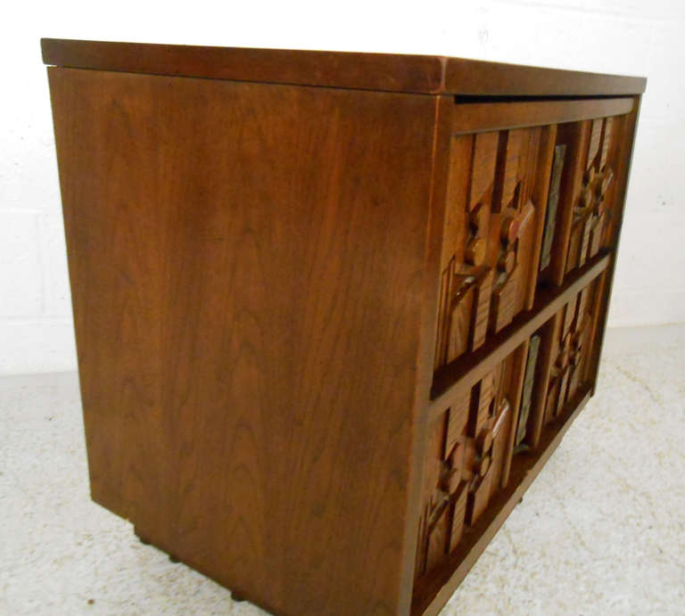 Stylish Sculpted Front Nightstand For Sale 1