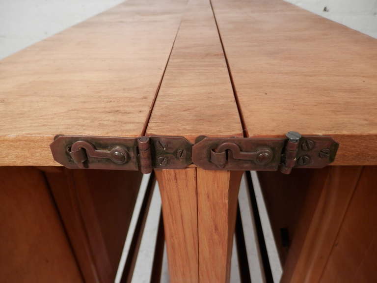 Massive Mid-Century Maple Fold Out Dining Table In Good Condition In Brooklyn, NY