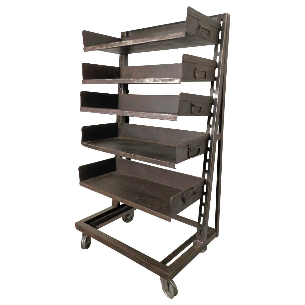 Large Industrial Metal Shelving Unit at 1stDibs | heavy duty industrial ...