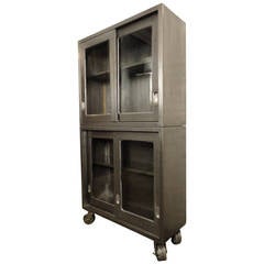 Striking Industrial Double Stack Cabinet on Castors