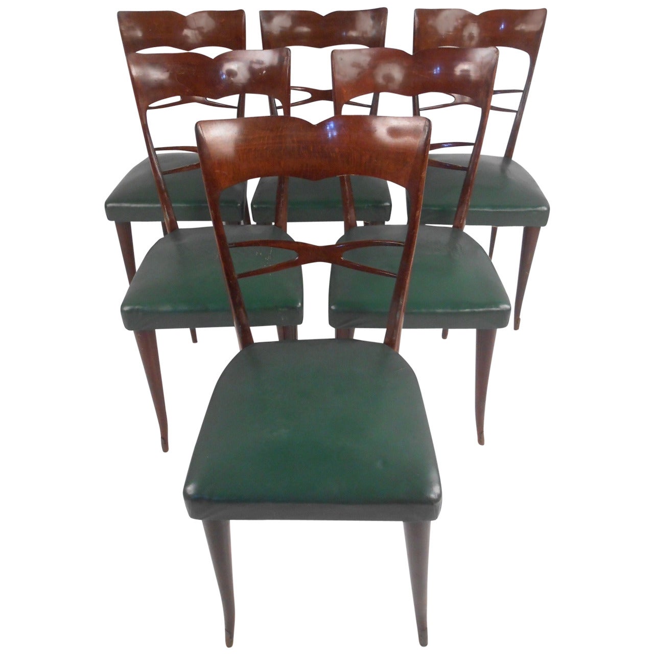 Set of Guglielmo Ulrich Style Mid-Century Modern Italian Dining Chairs