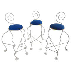 Set of Unique Mid-Century Modern Style Sculpted Rebar Stools 11