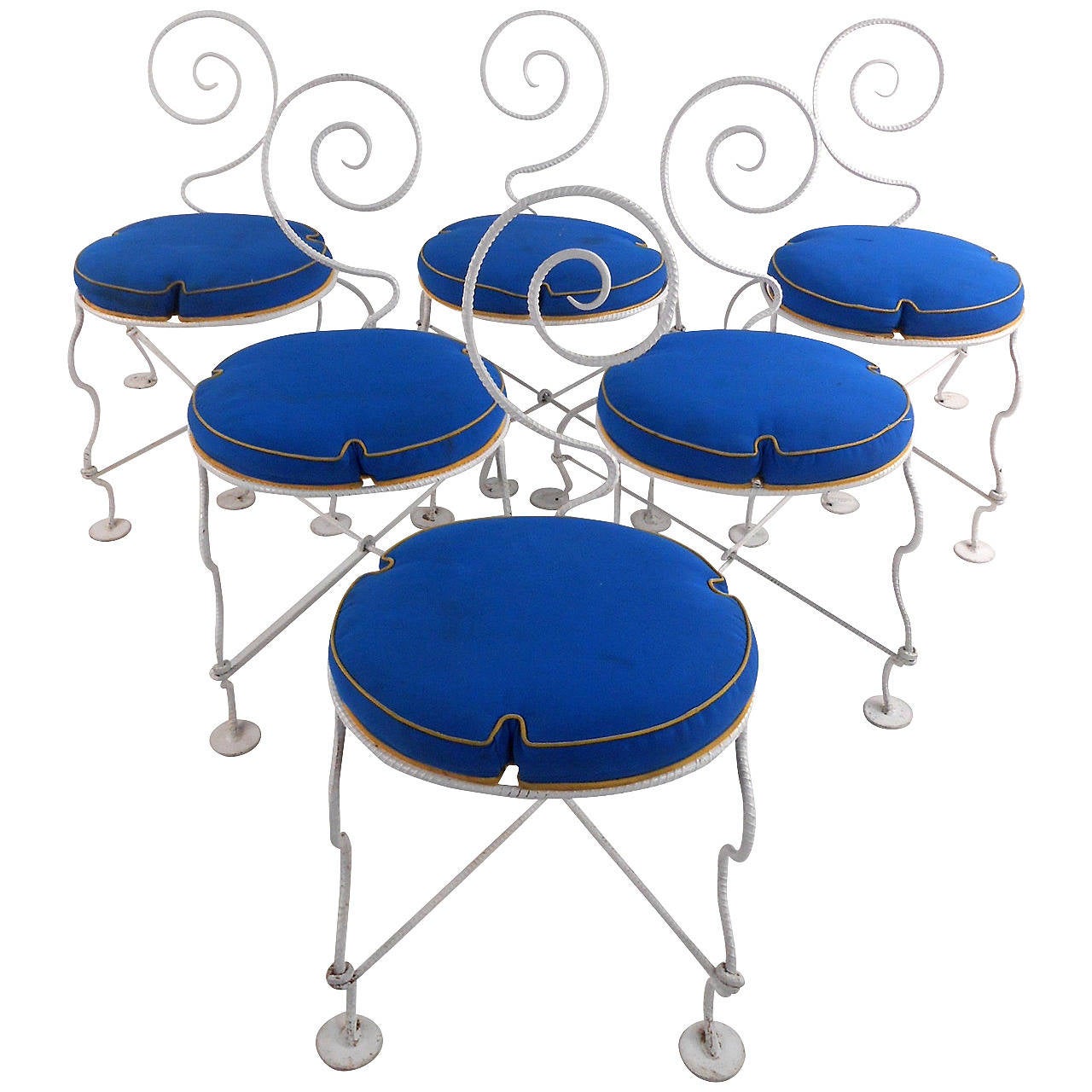 Set of Sculpted Iron Patio Chairs For Sale at 1stDibs