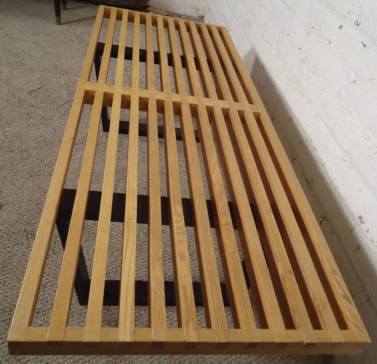 slat bench mid century