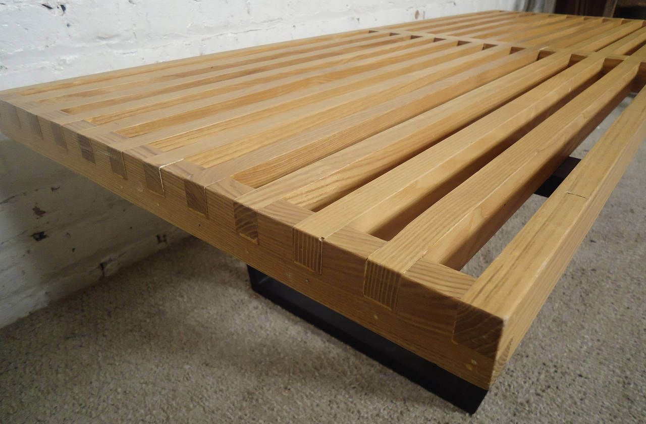 mid century slatted bench