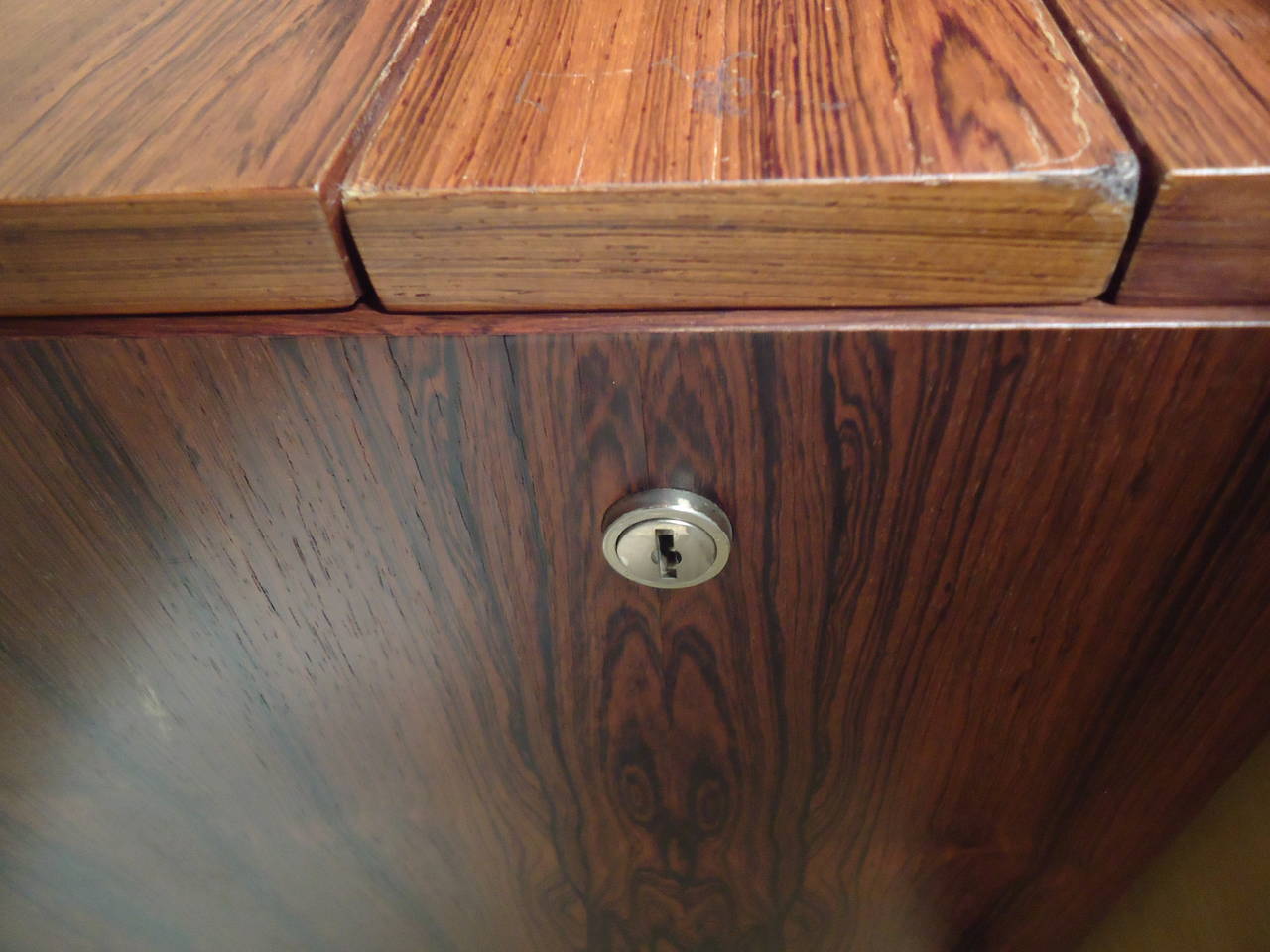 Mid-Century Rosewood Desk with Chrome Trim 2