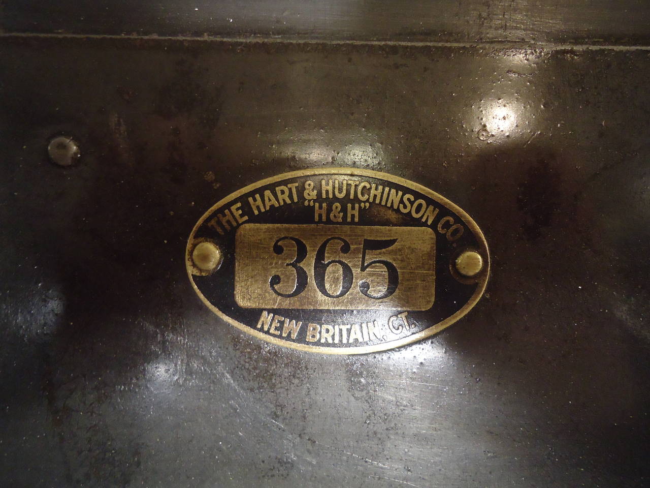 Early Industrial Four Door Locker Unit By The Hart & Hutchinson Co. In Distressed Condition In Brooklyn, NY