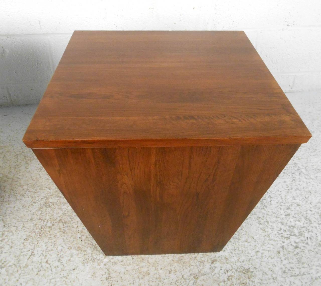 cube end table with storage