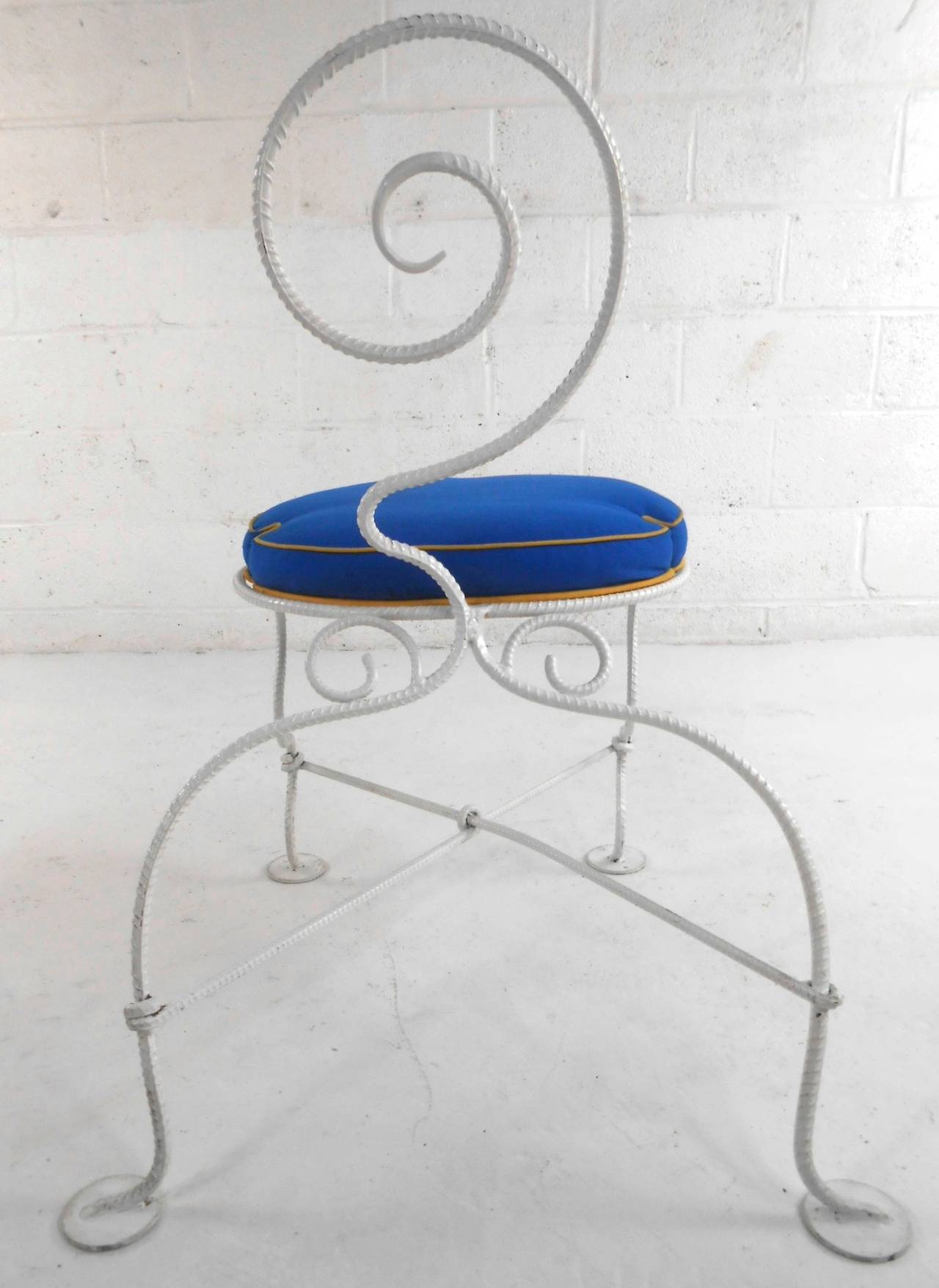 Mid-Century Modern Whimsical Wrought Iron Patio Chairs