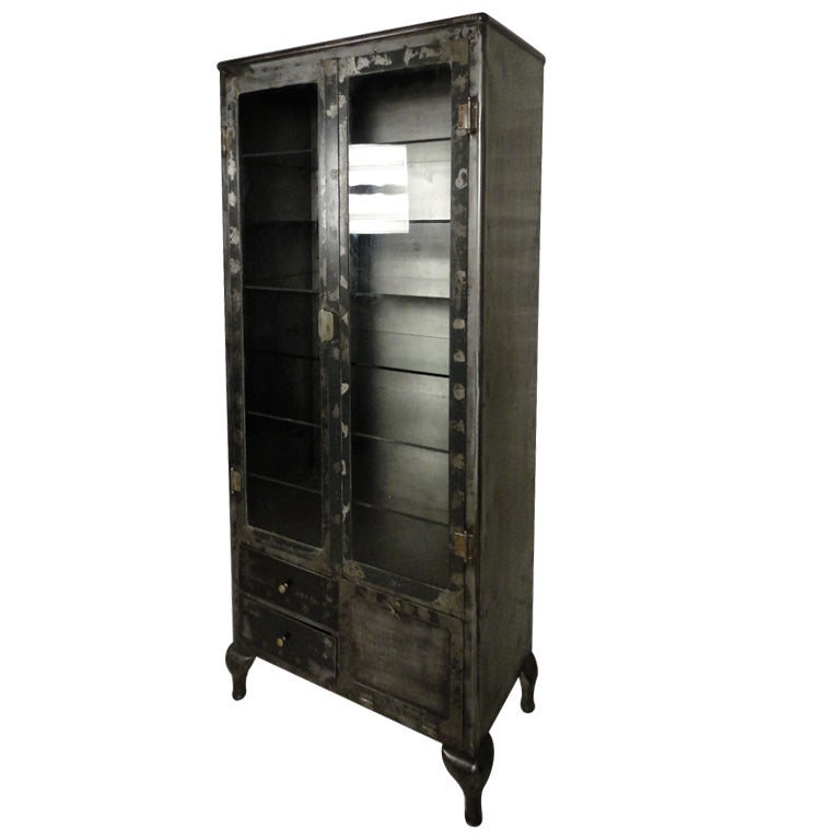 Vintage Industrial Display/Storage Cabinet at 1stdibs