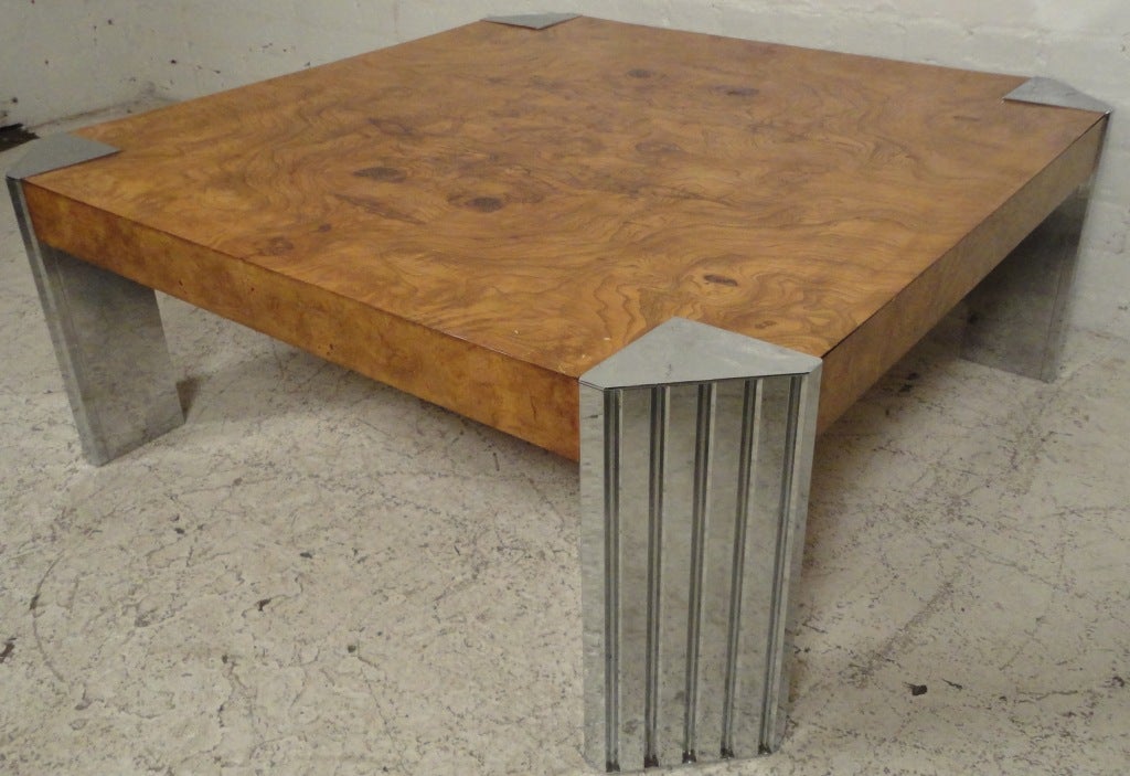 Mid-Century Modern Milo Baughman Mid-Century Burl Wood Coffee Table