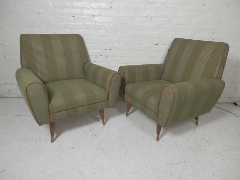 American Pair of Mid-Century Club Chairs