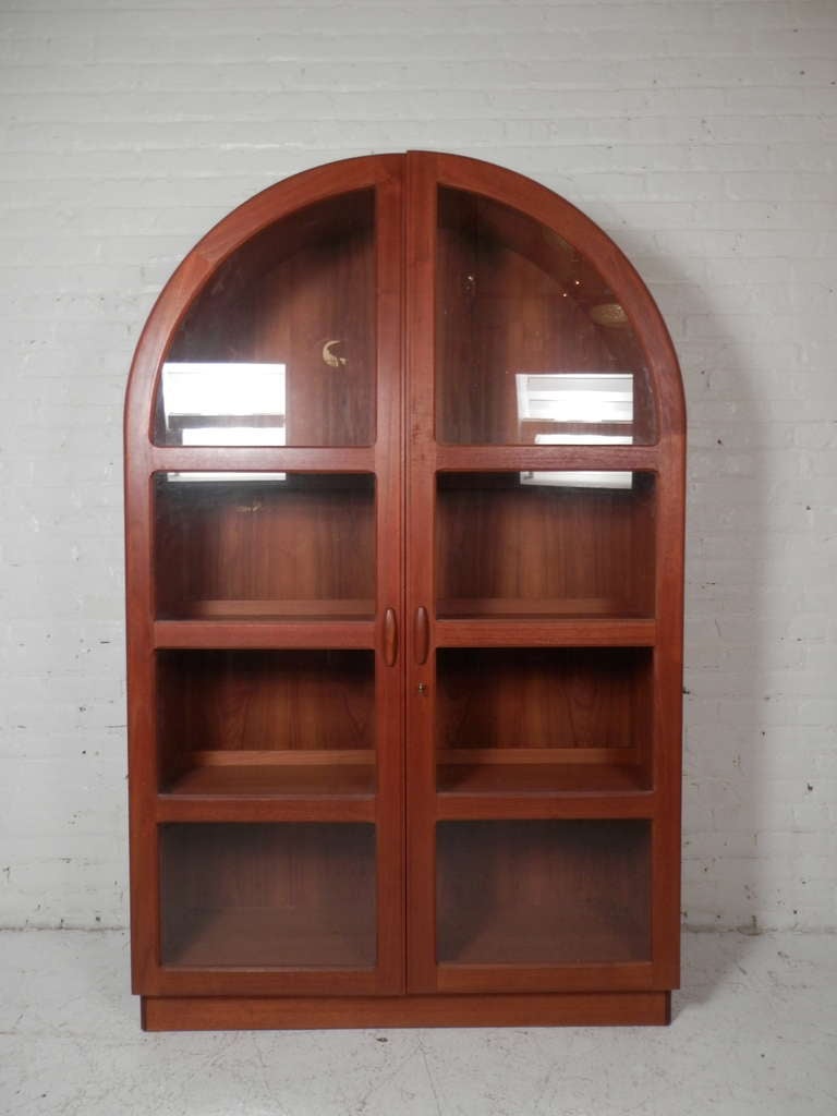 Danish Teak Glass Door Cabinet By Dyrlund