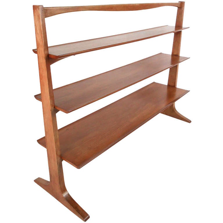 Vintage Walnut Display Shelf at 1stDibs