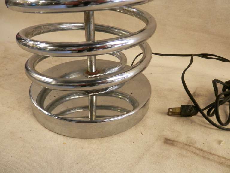 Mid-Century Modern Vintage Chrome Spring Lamp