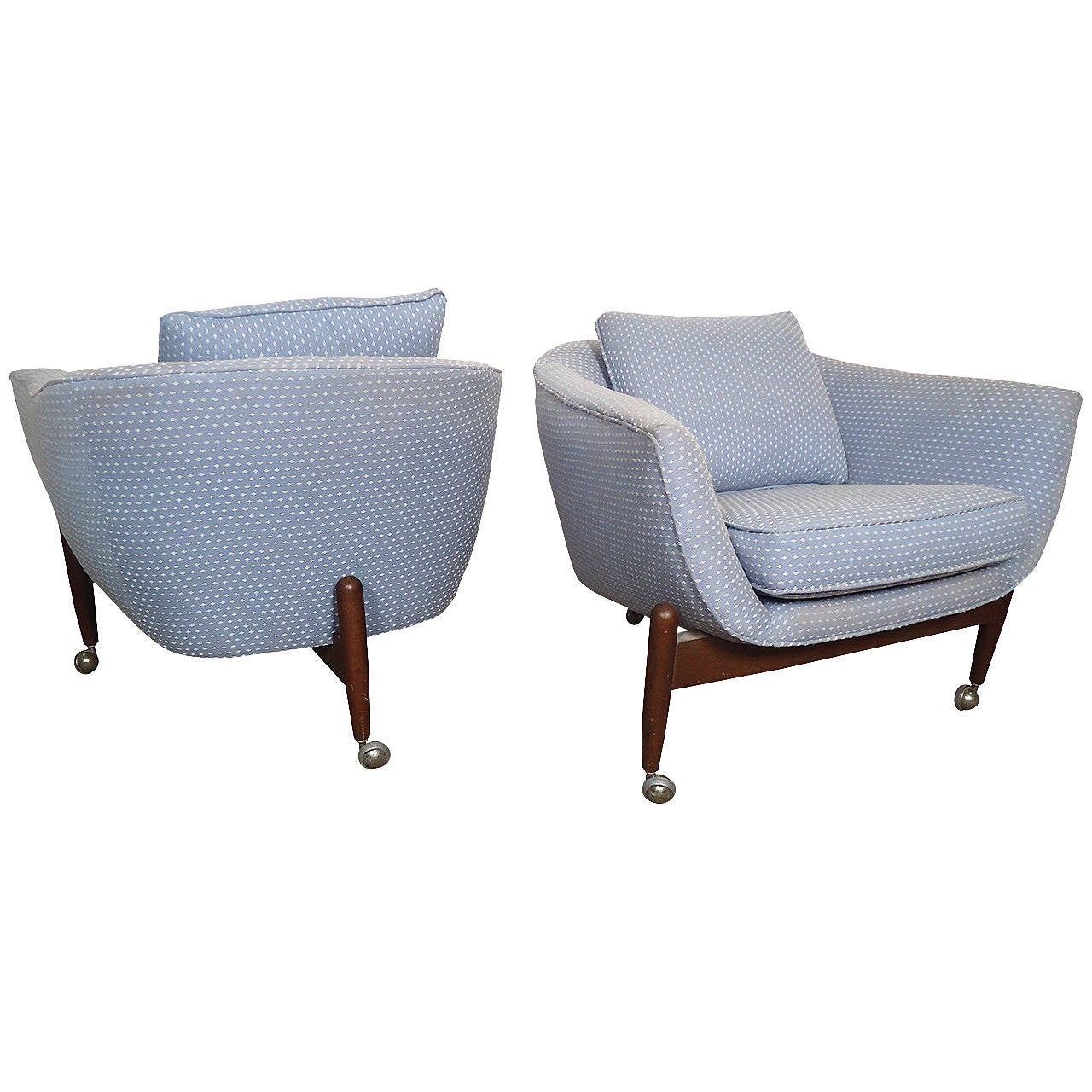 Pair of MidCentury Modern Adrian Pearsall Barrel Back Armchairs For