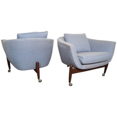 Pair of Mid-Century Modern Adrian Pearsall Barrel Back Armchairs