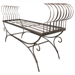 Rare Iron Bench with Ornamental Detailing 2