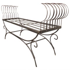 Rare Iron Bench with Ornamental Detailing