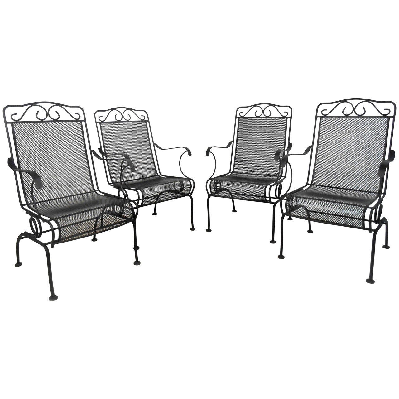 Set of Ornate Cast Iron Patio Chairs For Sale at 1stdibs