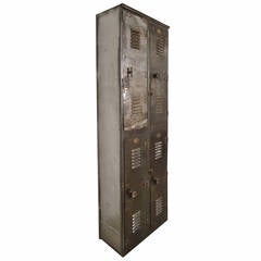 Vintage Early Industrial Four Door Locker Unit By The Hart & Hutchinson Co.